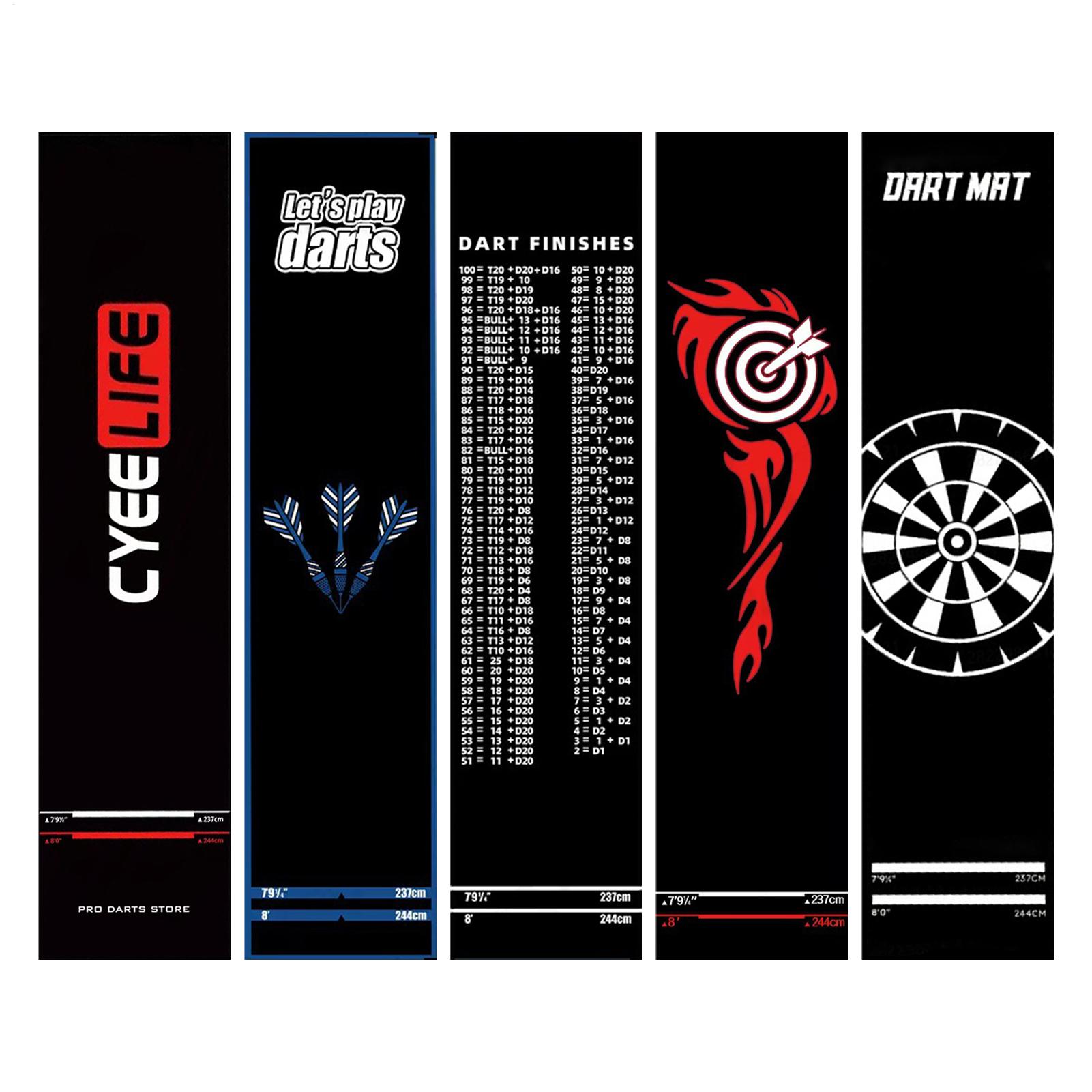 Board Game Room - 1개입 논슬립 다트 매트, 투척선 포함,