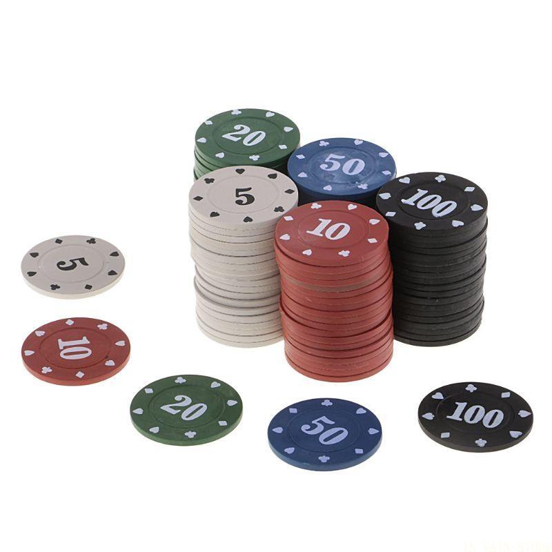 M5TC 100Pcs 5 색 플라스틱 포커 칩 텍사스  - Board Game Vault 리뷰 및 가격