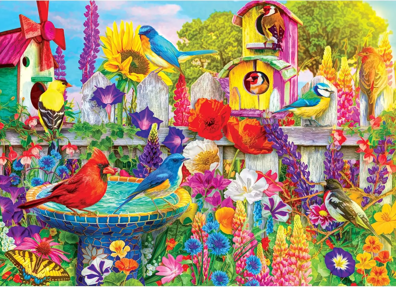 활기 넘치는 정원의 새와 꽃 직소 퍼즐 – 500/10 - Jigsaw Puzzle Adult 리뷰 및 가격