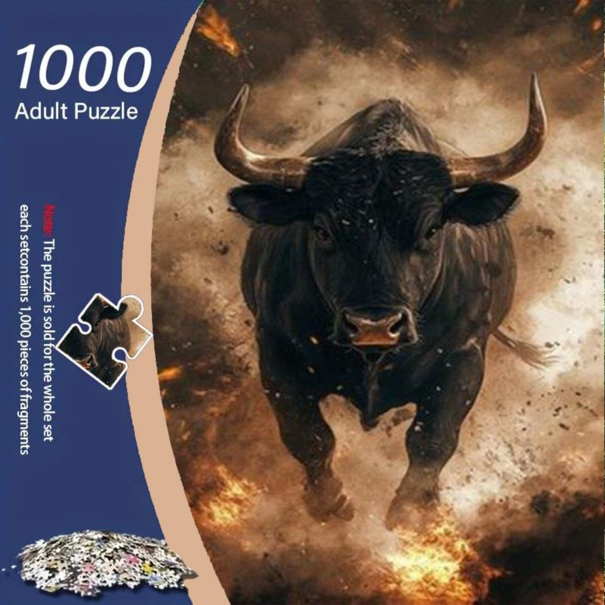 1000피스 성인용 퍼즐 - 연기 속의 불타는 황소,  - Jigsaw Puzzle Adult 리뷰 및 가격
