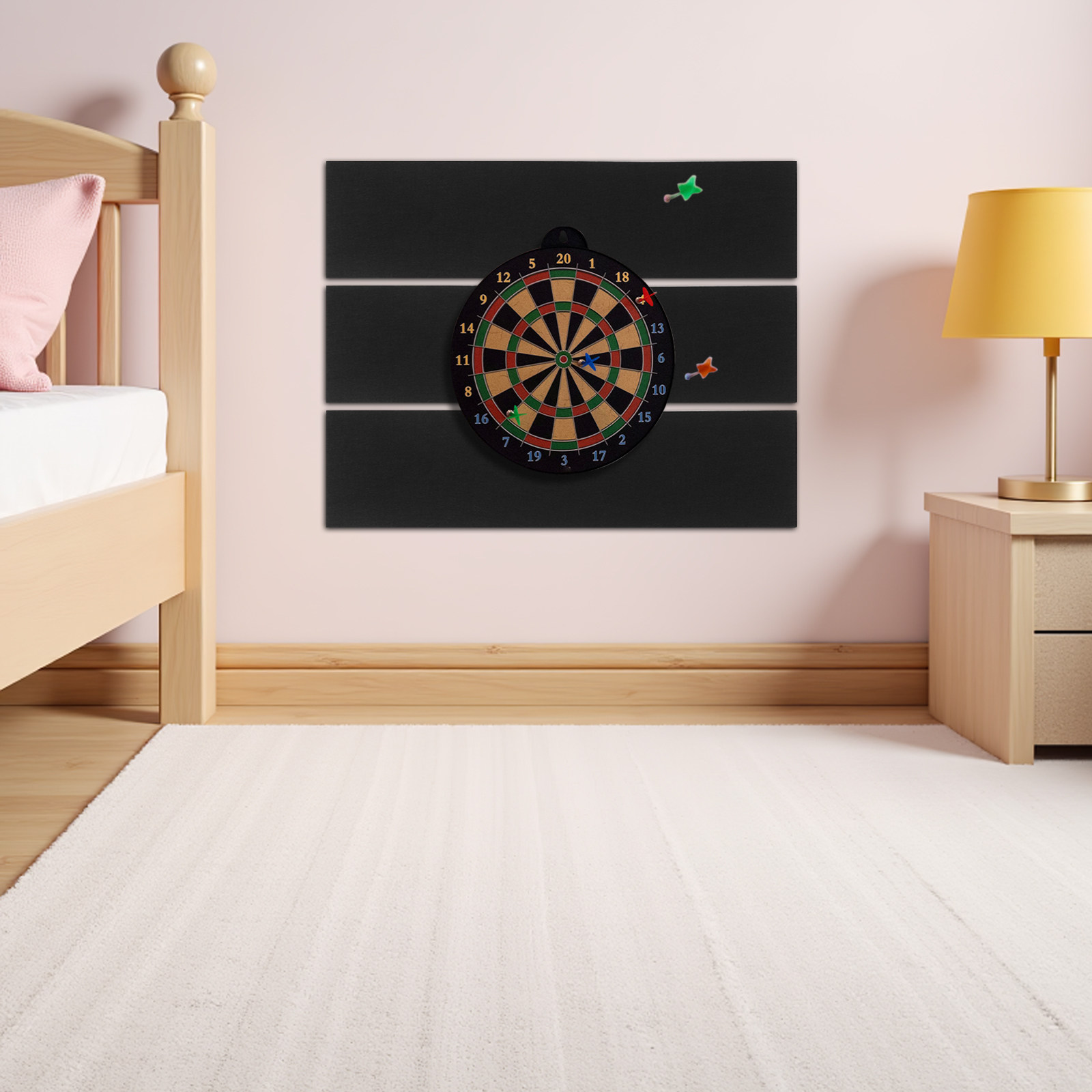 다트 보드 벽 보호대 2개 세트, 고밀도 펠트 패널,  - Board Game Room 리뷰 및 가격