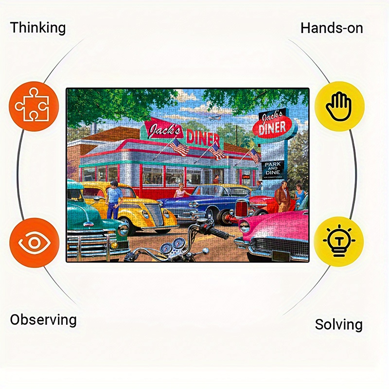 빈티지 아메리칸 다이너 & 클래식 카 퍼즐 성인용 레트 - Jigsaw Puzzle Adult 리뷰 및 가격