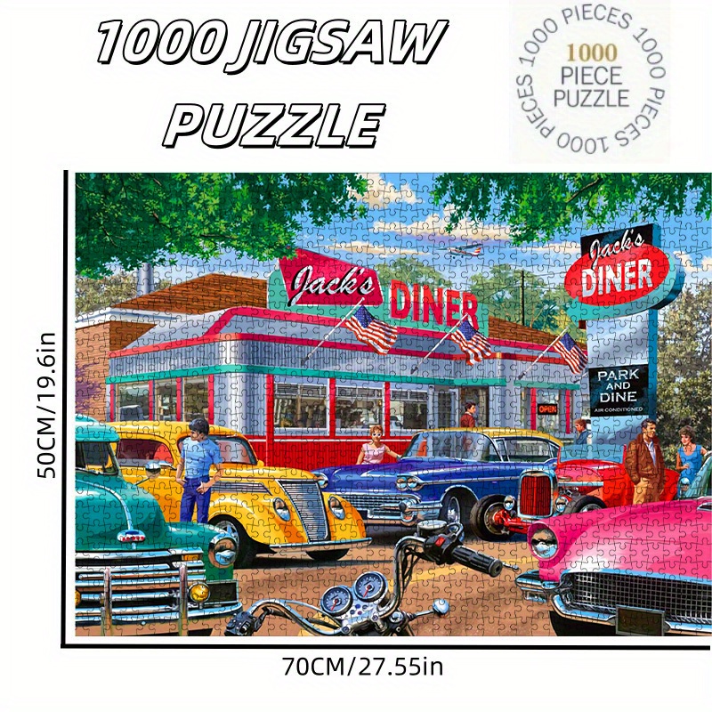 빈티지 아메리칸 다이너 & 클래식 카 퍼즐 성인용 레트 - Jigsaw Puzzle Adult 리뷰 및 가격