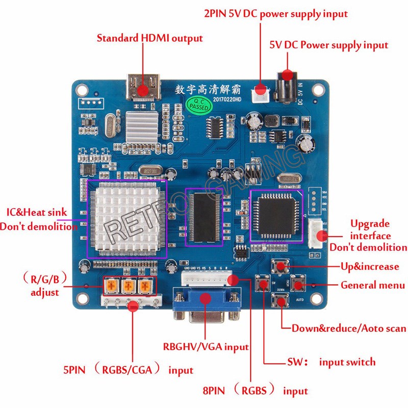 CGA TO HDMI 변환기 RGBS / CGA / E - Board Game Maker 리뷰 및 가격